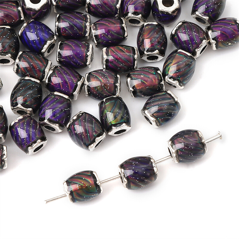 1PC Resin Temperature Sensing Beads Copper Loose Spacer Beads for Jewelry Making DIY Bracelet Necklace Accessories Discoloration