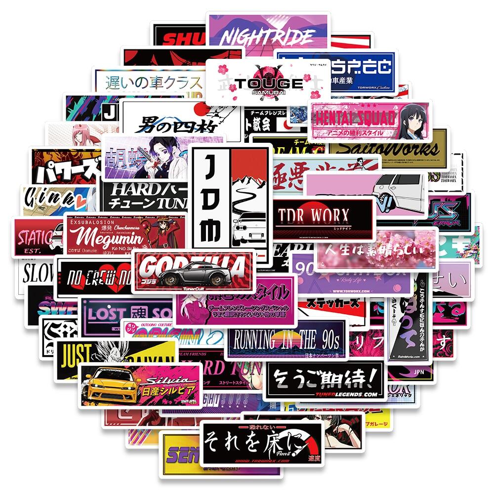 10/66/PCS Japan JDM Racing Car Stickers For Laptop Motorcycle Car Skateboard Bike Waterproof Decal Anime Poster Graffiti Sticker Stickers