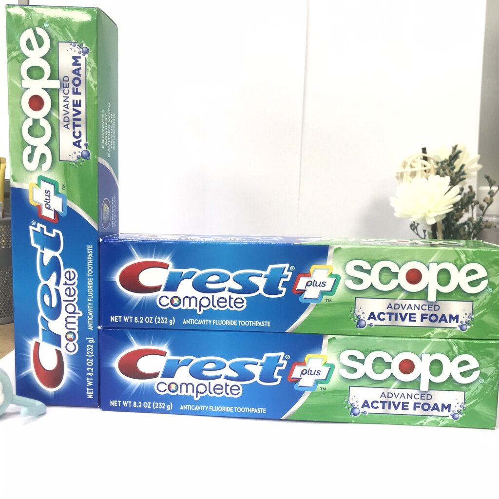 Toothpaste American crest [HCM] Complete plus Scope /3D White/brilliance G 116/158G/232g toothpaste White Teeth Toothpaste Bad breath-valadin
