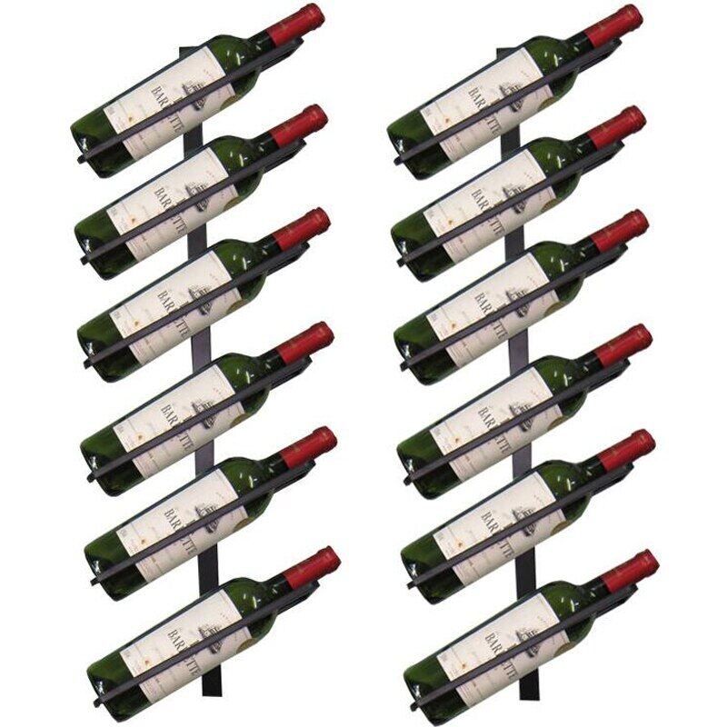 Factory Promotion Iron Wine Rack Wall Hanging Display Stand Rack Organizer Creative Wine Bottle Rack Holder Bar Storage