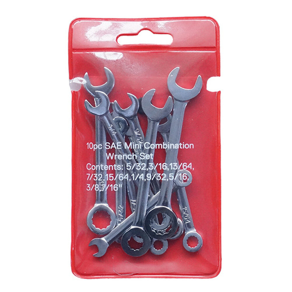 10pcs Metric/Imperial Small Mini Combination Wrench Spanner Set Tools Set (4mm - 11mm)