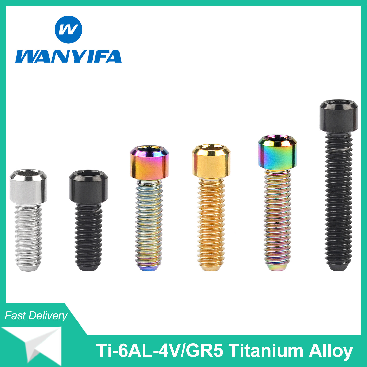 Wanyifa Bu Lông Titan M4x 10/13.5/15/ 20/ 25mmChốt Ổ Cắm Đầu Nhọn Nhỏ Cho Cùi Đề Sau/Trước Xe Đạp Bu Lông Điều Chỉnh H/L  Vít