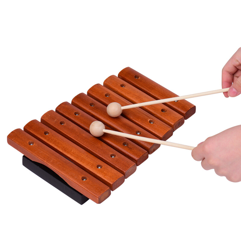 Nhạc cụ Mộc cầm 8 nốt gồm 2 vồ gỗ Dành cho trẻ em Đồ chơi âm nhạc giáo dục