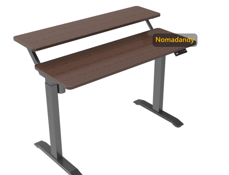 Stand Up Desk with Double Tabletops Electric Height Adjustable Desk Sit