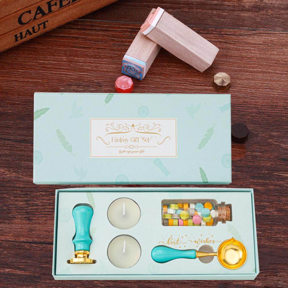 Fire Paint Stamp Set Exquisite Gift Box Wax Seal Kit for Envelope Decorations