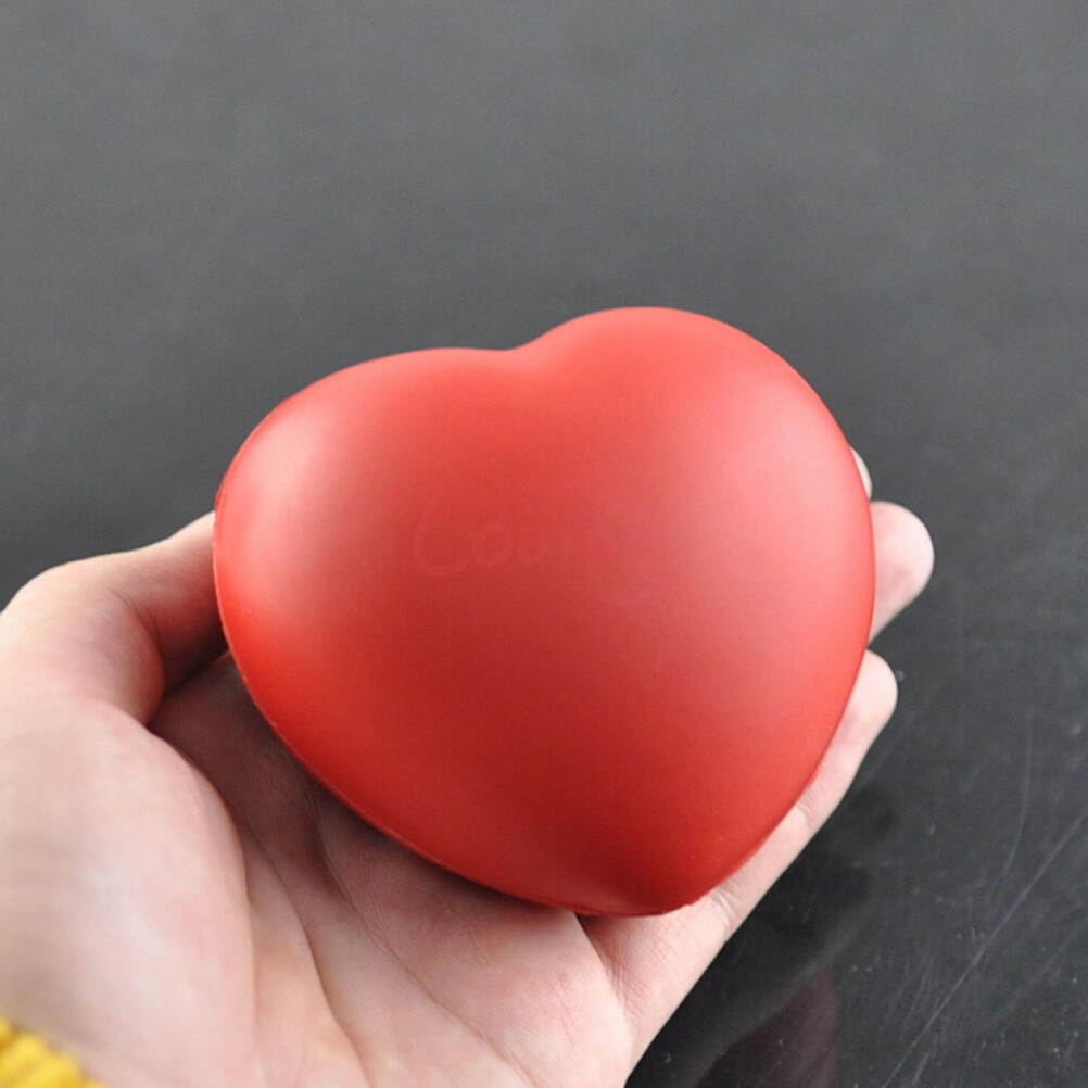 Fantic Heart Shaped Exercise Stress Relief Squeeze Elastic Rubber Soft Foam Ball