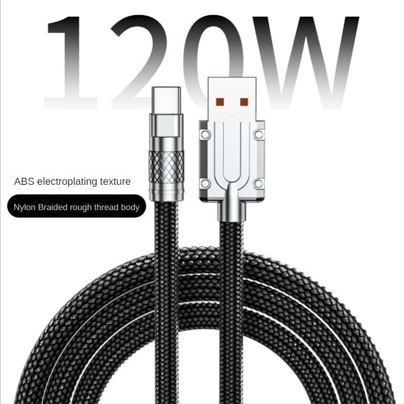 Cáp Nylon Type C Sạc Siêu Nhanh 6A 120W Cáp Sạc Nhanh Có Đèn Báo Cáp USB