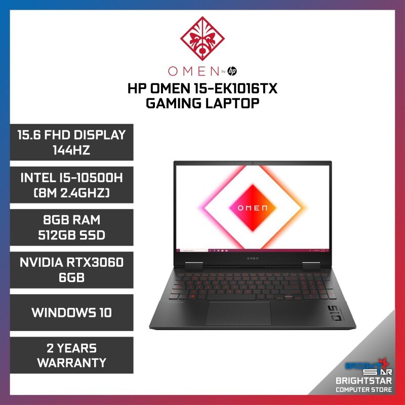 HP OMEN 15 OMEN Gaming Laptop (15.6 Inch FHD 144Hz | Intel Core | I5-10500H (8M 2.4GHZ) | 8GB RAM | RTX 3060 6GB | Windows 10 | 2 Years Warranty) Malaysia