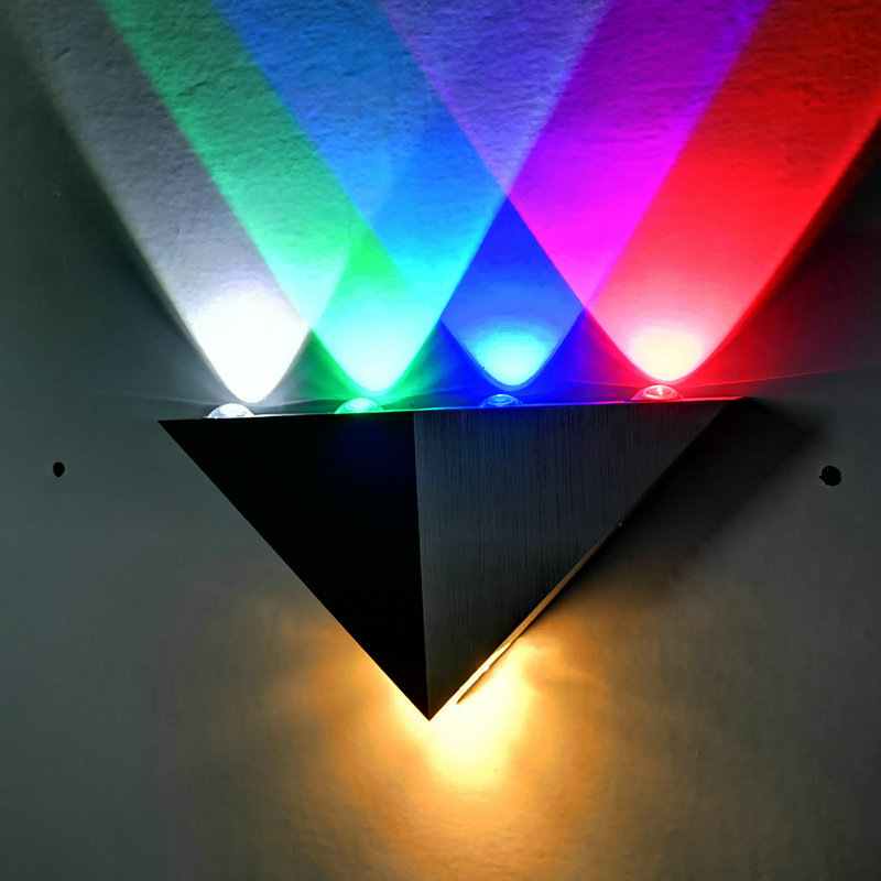 Wall Lamp 3W Led Triangle Colorful Lantern Corridor Light Sconces Wall Lighting Decoration Geometry Wall Light Led Wall Light for Livingroom Room Indoor Outdoor
