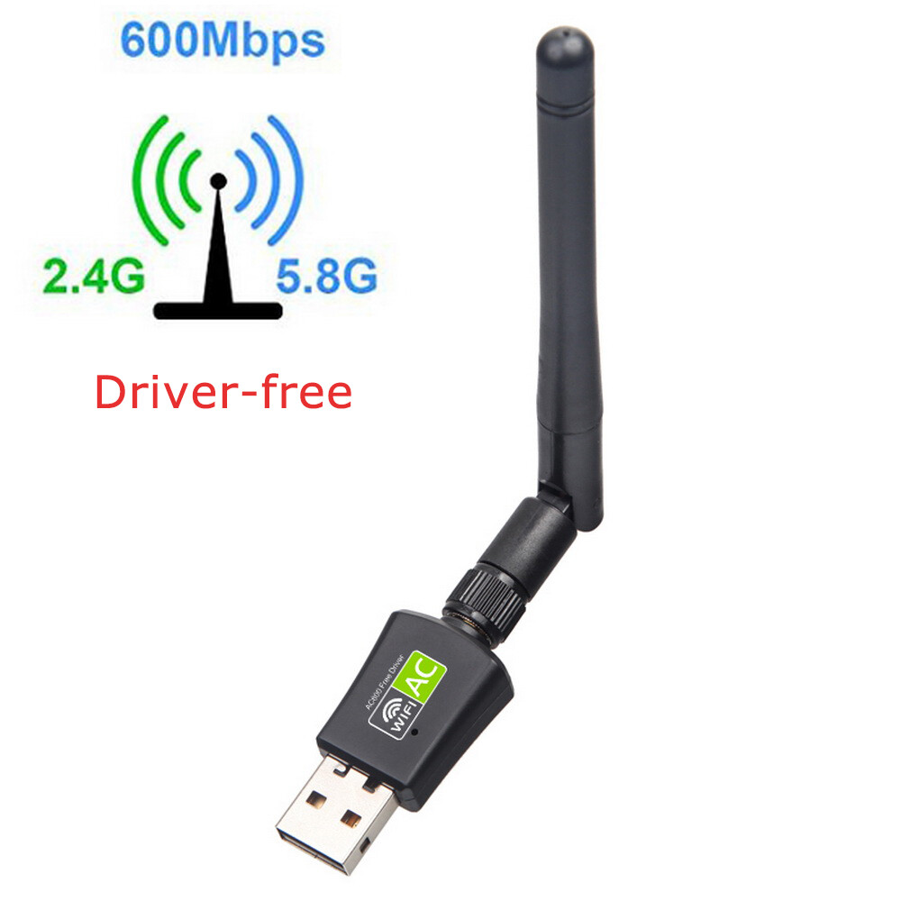 Dual Band 2.4 5Ghz Wireless Network Card 600Mbps USB Wireless Network Cards WiFi Adapter for Desktop Laptop PC Driver-free