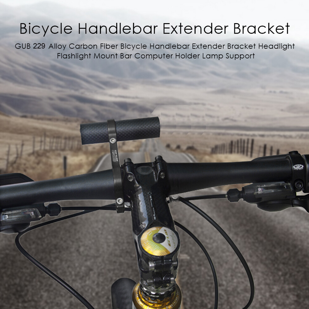 Carbon Tube Bicycle Handlebar Extender MTB Bike Headlight Bracket Holder