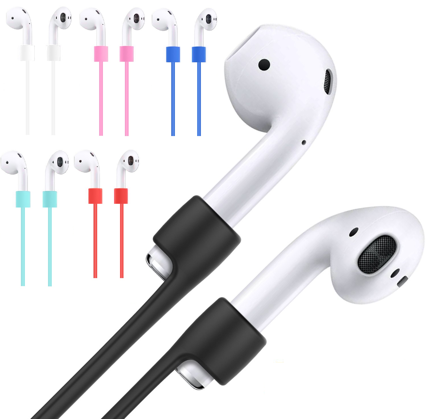 Multifunctional Portable Durable Elastic Bluetooth Headset Silicone Lanyard Earhook Compatible with Iphone AirPods Headset Anti-lost Hanging Rope