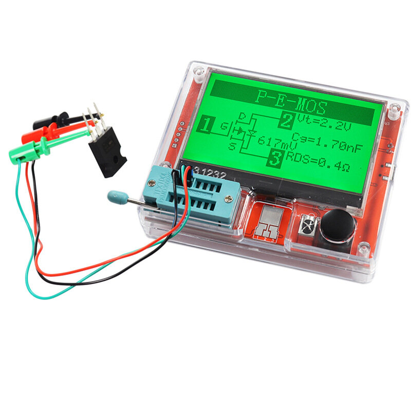 DM Kiểm tra bóng bán dẫn dụng cụ kiểm tra tần số PWM vuông sóng công tơ mét LCR Vôn kế Bộ tự làm với Vỏ Acrylic