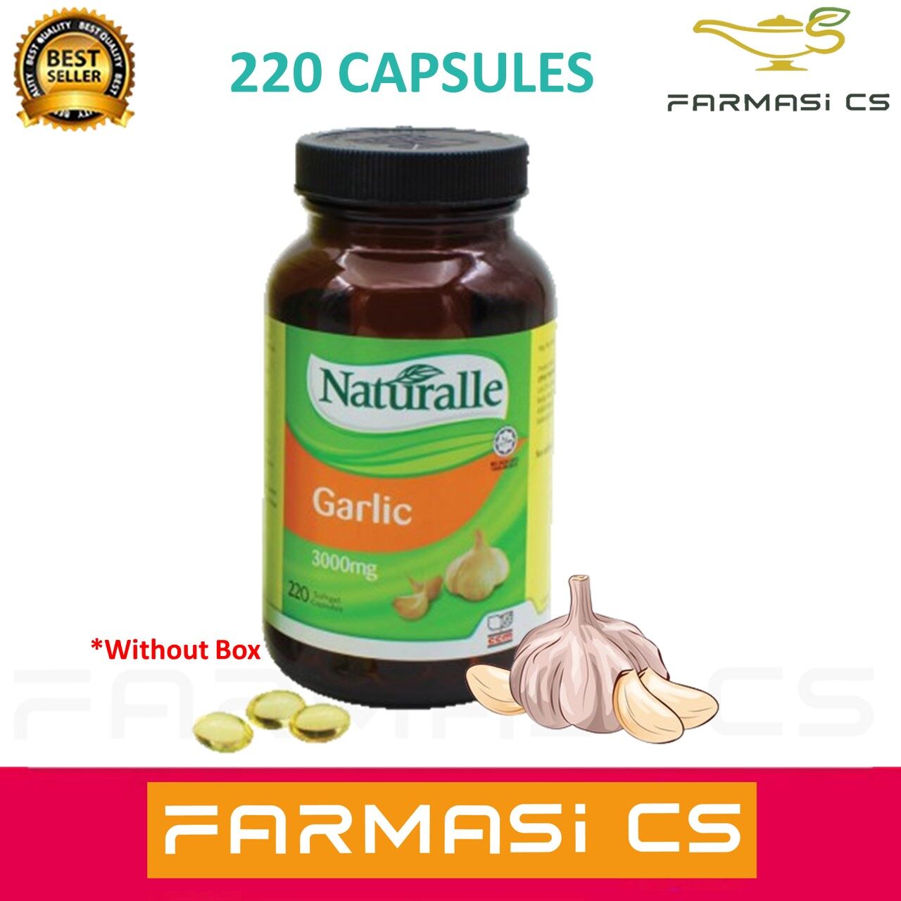 Naturalle Garlic 3000mg 220 Capsules EXP10/2026 [ Garlic Oil,Allium