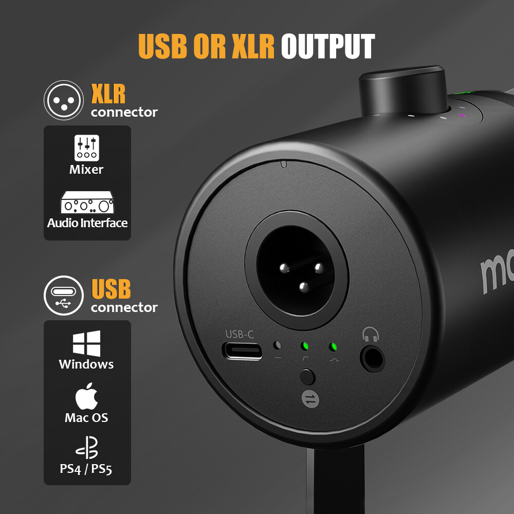Micro thu âm chuyên nghiệp Maono PD400X micro động được sử dụng cho podcast, streaming, ghi âm