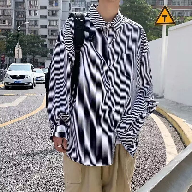 Men's long sleeve T-shirt Japanese and Korean INS popular shirt