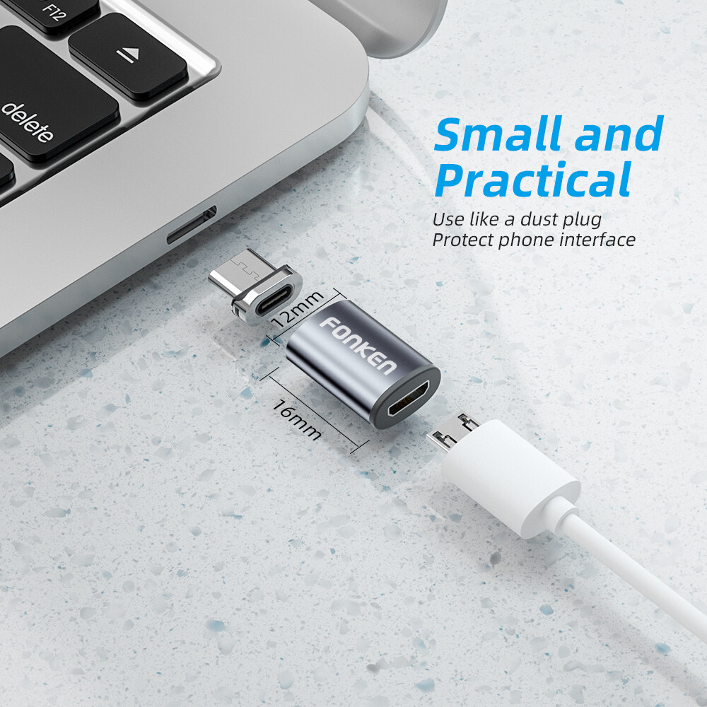 Fonken Magnetic Cable Plug Tip Usb Cable Connector Type C Magnetic Charge Adapter Micro Usb Magnet Cable Converter Charger