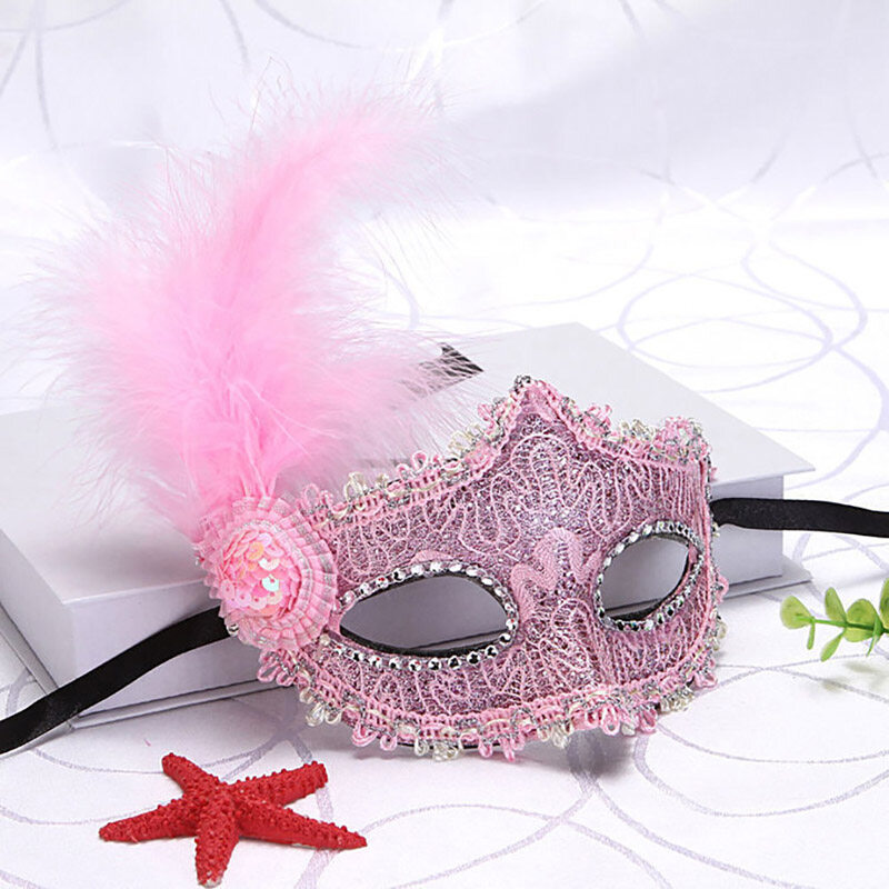 WXGR Littlegroot Sexy Ladies Masquerade Ball Mask Feather Mask
