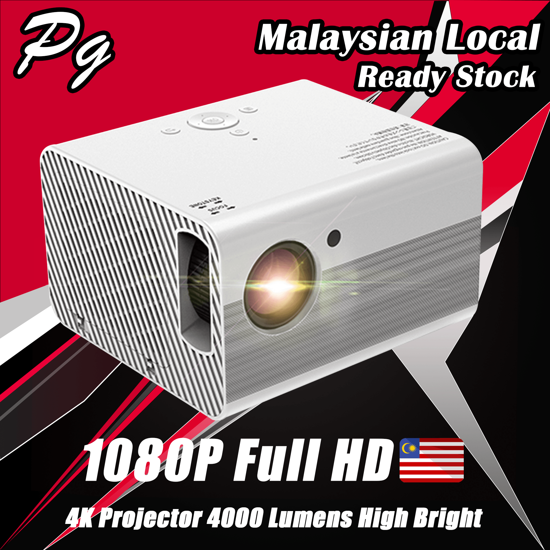 ★Malaysian Local 1080P T10 4K Projector Mirror Screen for Phone Laptop