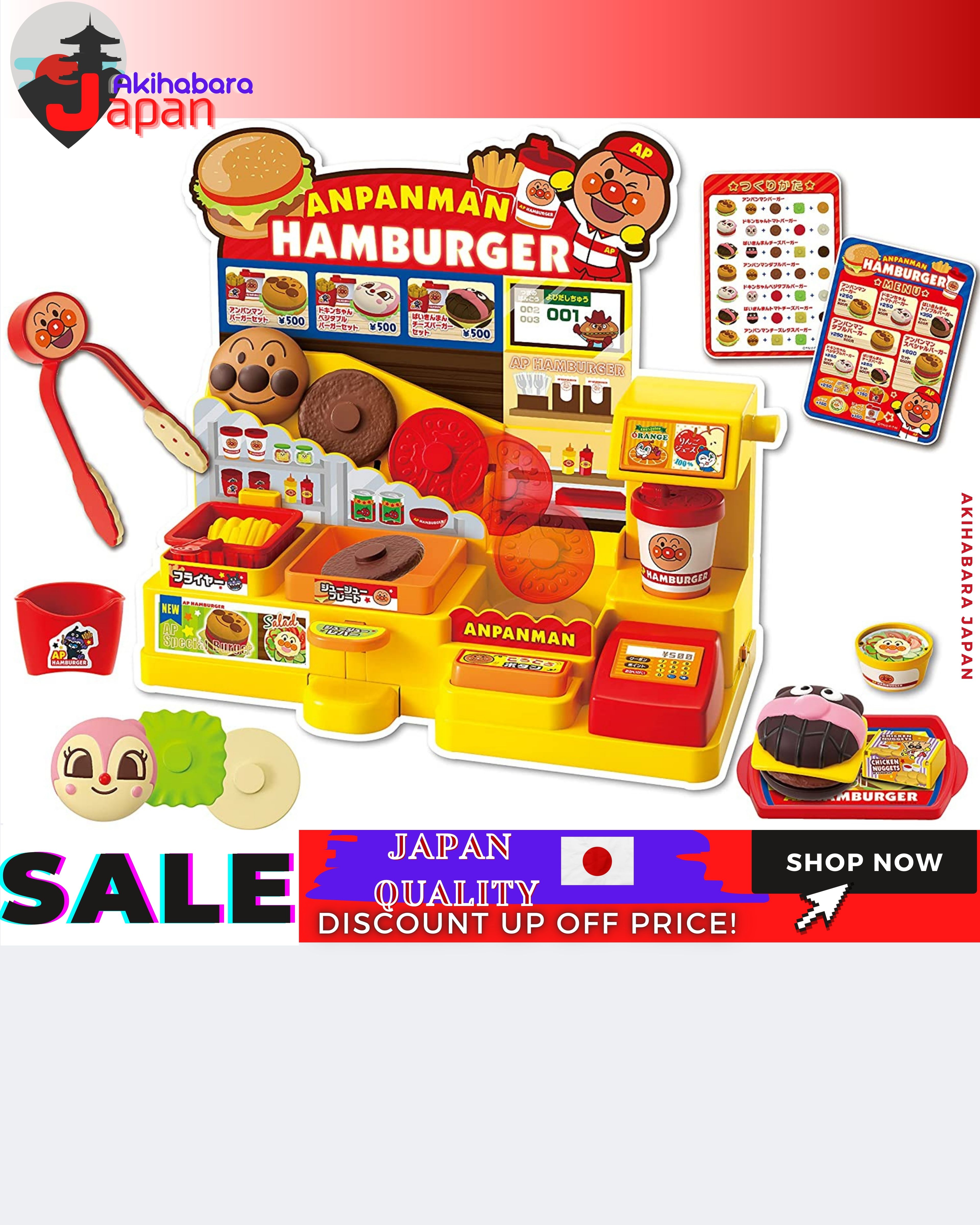 [ 100 Japan Import original ] Anpanman Juicy Koro Koro Talking Hamburger Shop [Japan Toy Award