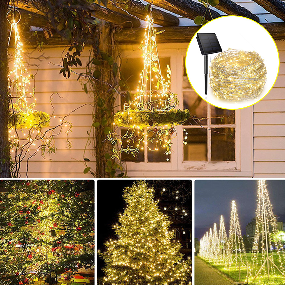 Solar String Fairy Lights 300 LED 32M Waterproof Outdoor Garland Solar ...