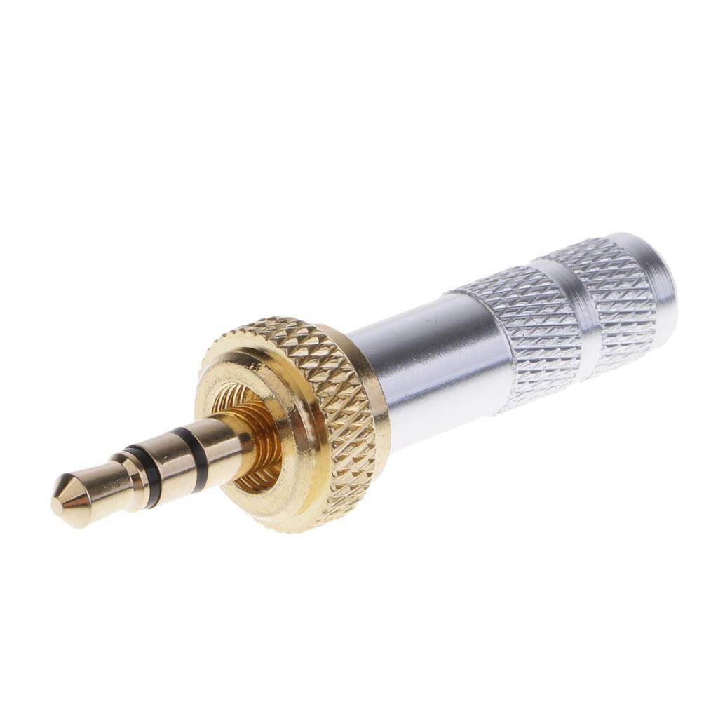 Baoblaze 3.5mm Screw Lock Stereo Jack Male Plug Metal Audio Solder Adapter