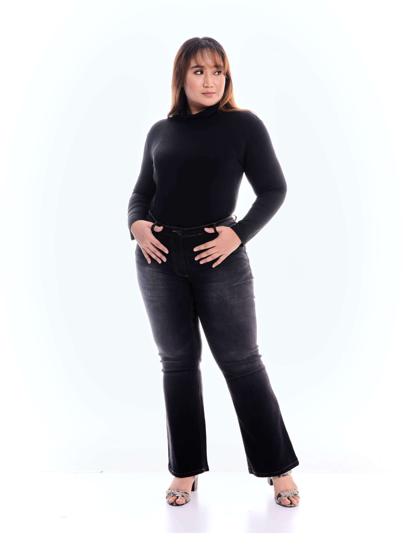 plus size black jeans bootcut