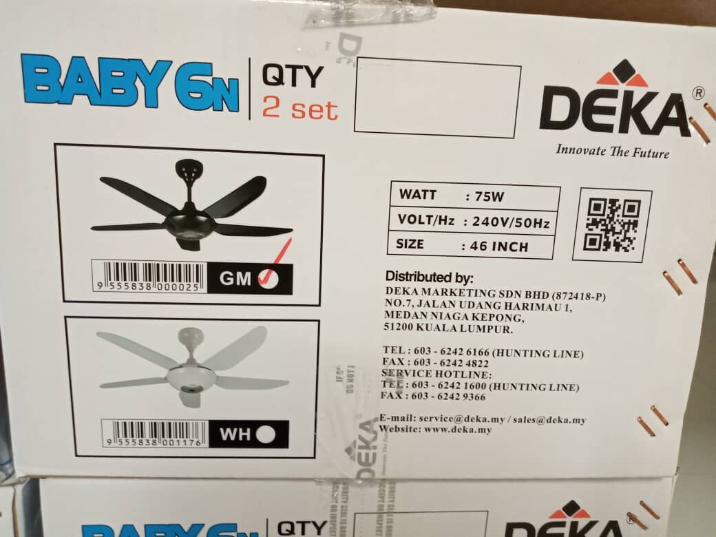 Deka Baby 6n 5 Blade 46 Remote Control Ceilling Fan Lazada