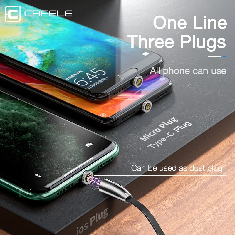 {hot} Cafele Retractable Magnetic USB Cable For iPhone Charger Micro USB Type C Cable For Huawei Xiaomi Samsung S10 3A Fast Charging