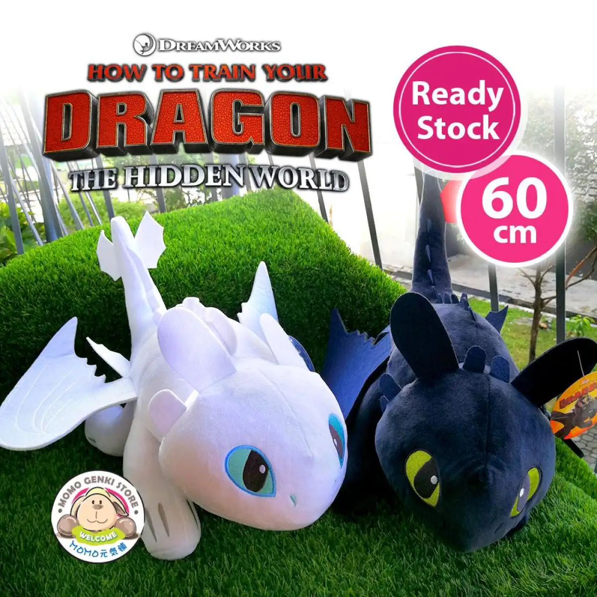 How To Train Your Dragon Toothless Light Fury Soft Plush Toy 60cm Lazada