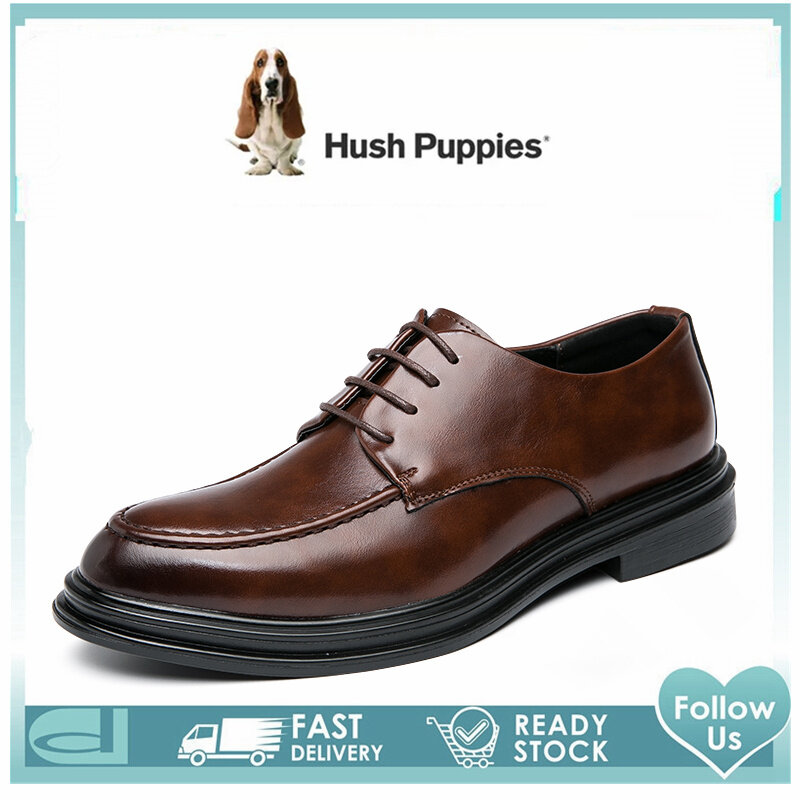 Hush Puppies Leather Shoes Men Formal Shoe Wedding Shoes Kasut Formal Lelaki Kasut Kulit Lelaki Kasut Kulit Hitam Lelaki Formal Shoes Big Size 45 46