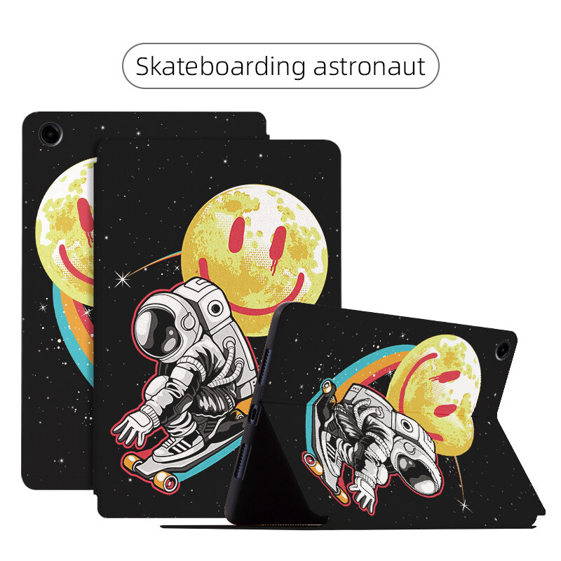 For samsung galaxy tab a9 8.7" 2023 a9 plus a9+ 11.0" sm-x210 sm-x215 sm-x216b sm-x110 sm-x115 tablet protective case fashion pattern astronauts moon series casing flip stand cover