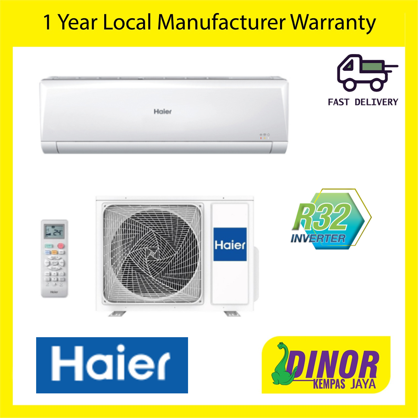 haier 1.0 hp dc inverter r32 air conditioner hsu 09vnr18