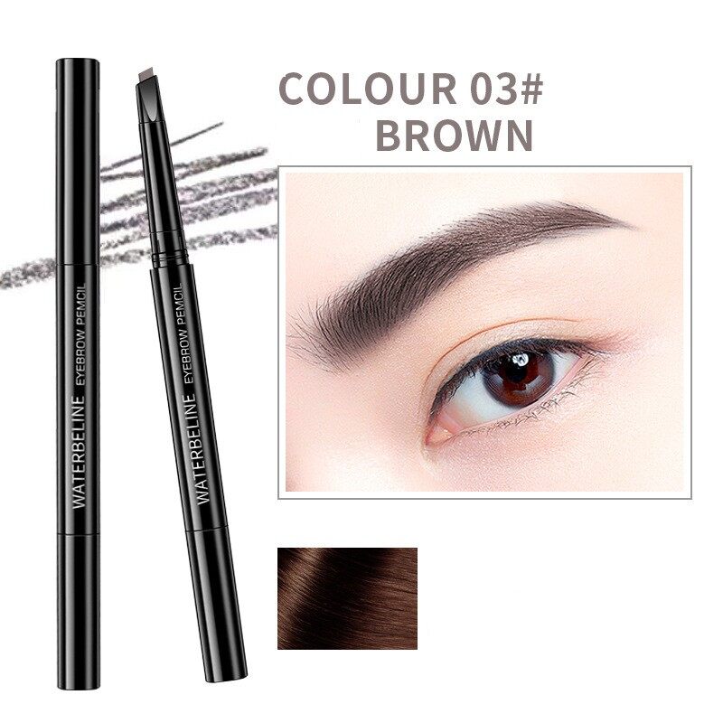 Double Head Super Fine Eyebrow Pencil Waterproof Lasting Eyes Black Brown Make Rotatable Up Pen