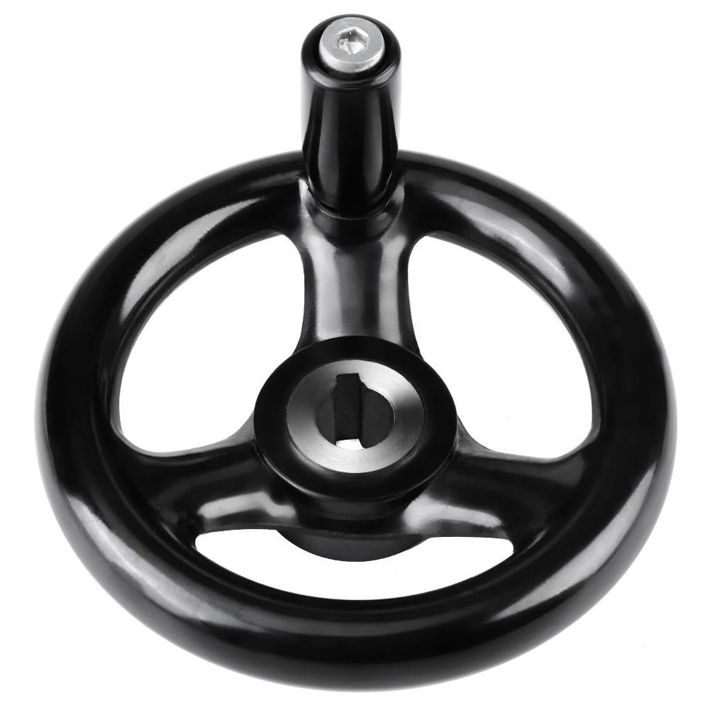 1PC 12*100mm Black Round 3 Spoke Hand Wheel for Lathe Milling Machine