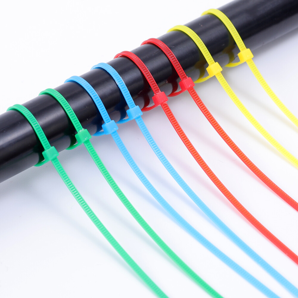 200Pcs Nylon Cable Ties Adjustable Self-locking Cord Ties Straps Fastening Loop Reusable Plastic Wire Ties for Home Office
