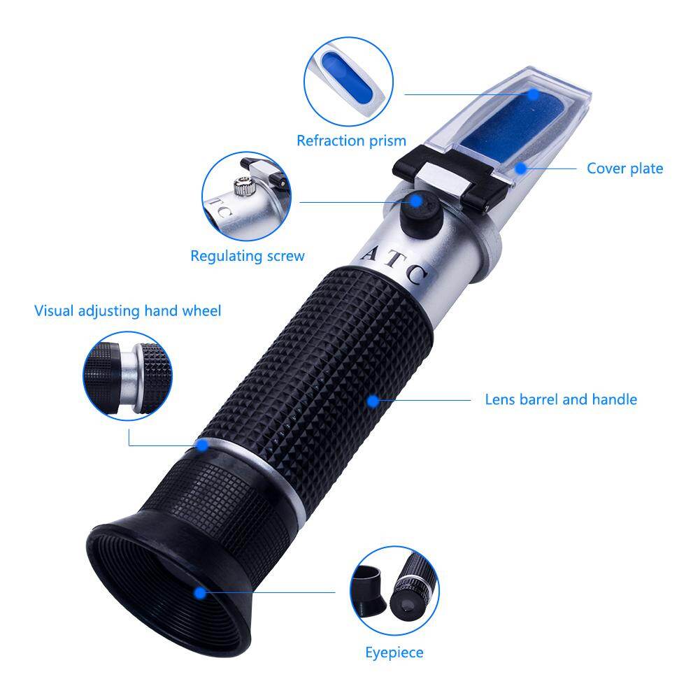 Yieryi 0-32% Brix Refractometer sugar Refractometer Ror Brix Sugar Beer ATC Optical Test Meter With Leather box