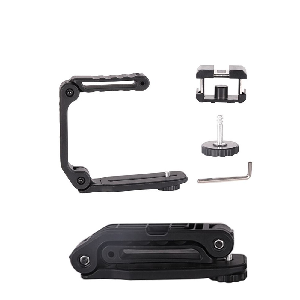 Portable C-type Stabilizing Handle Bracket Handheld Grip Hot Shoes Holder Convenient U-shaped Mobile Phone Flash Light Folding Support