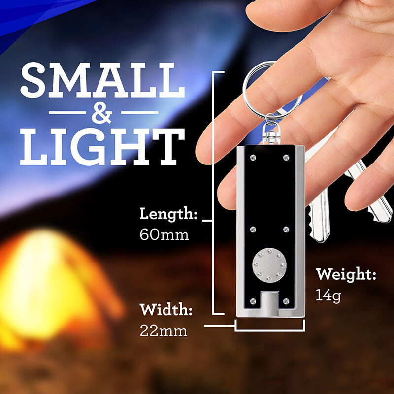BOKALI 2PCS LED Keychain Light Bright Flashlight Keyring Camping Mini Pocket Torch