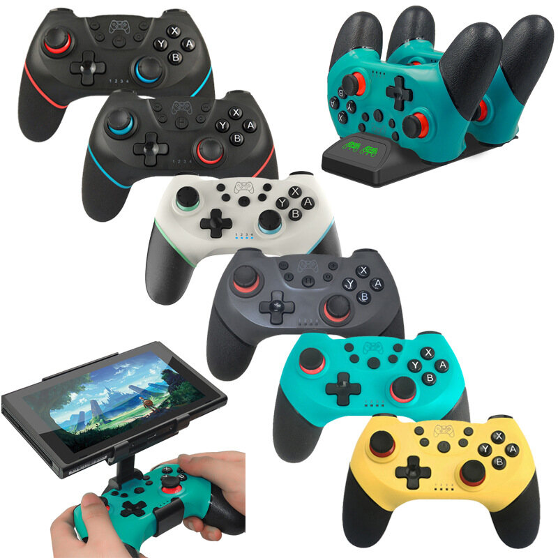 Bộ Điều Khiển Pro Cho Nintendo Switch/Switch Lite/Switch OLED Tay Cầm Rung Bluetooth Joycon Pro Kết Nối PC Máy Tính Xách Tay Trò Chơi Phát Trực Tuyến Điện Thoại NS Switch Pro Tay Cầm Điều Khiển Từ Xa Không Dây Với Điều Khiển Turbo/Chuyển Động