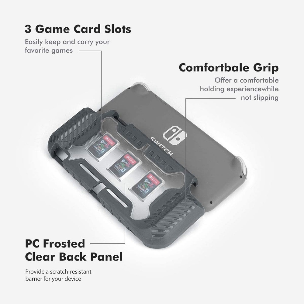 Ốp Bảo Vệ Nintendo Switch Lite, Ốp Tay Cầm Di Động Cho NS Lite Phụ Kiện Có Tay Cầm Thoải Mái & Khe Cắm Thẻ Trò Chơi