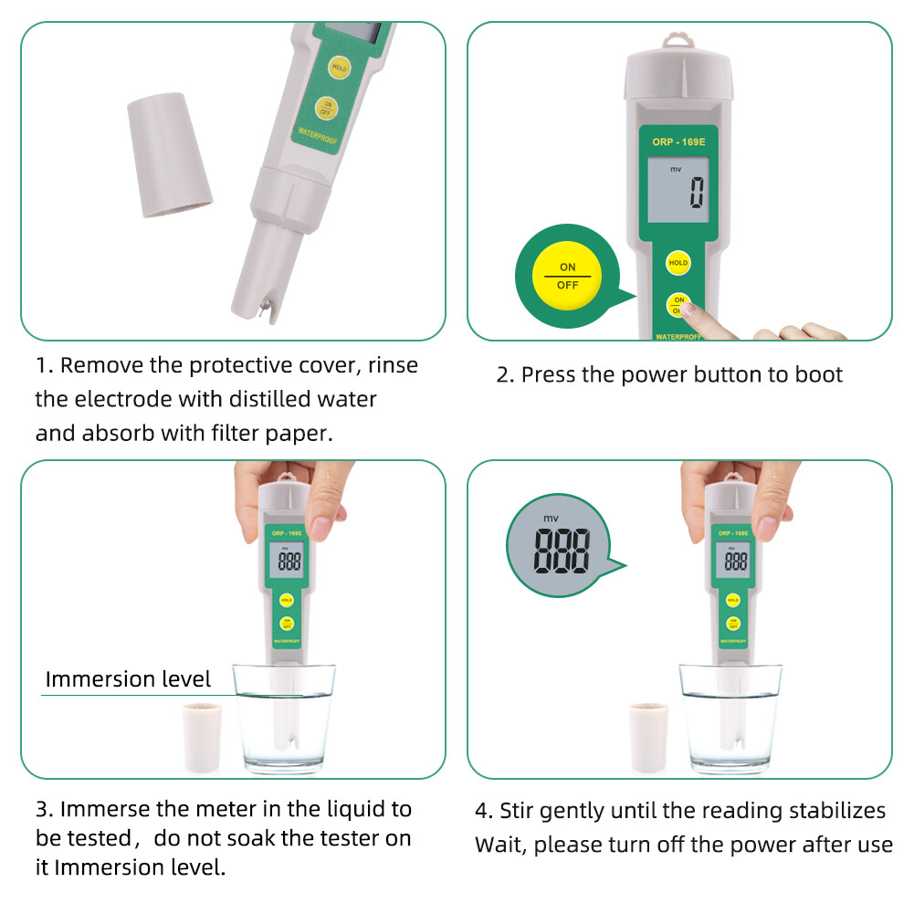 yieryi ORP Meter Redox Potential Tester Negative Potential Pen Tester with calibration