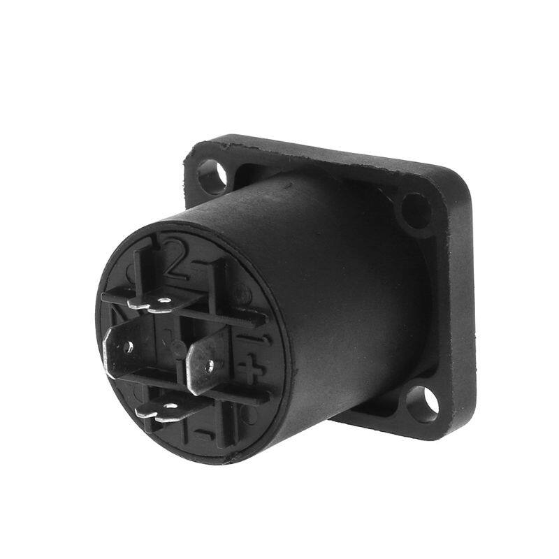 4PCS Jack Panel Socket Connector 4 Pole Audio Speaker Twist Lock Round Square Mount for Neutrik Speakon NL4MP NL4MPR NL4FC NL4FX NLT4X NL4 Series NL2FC NL2