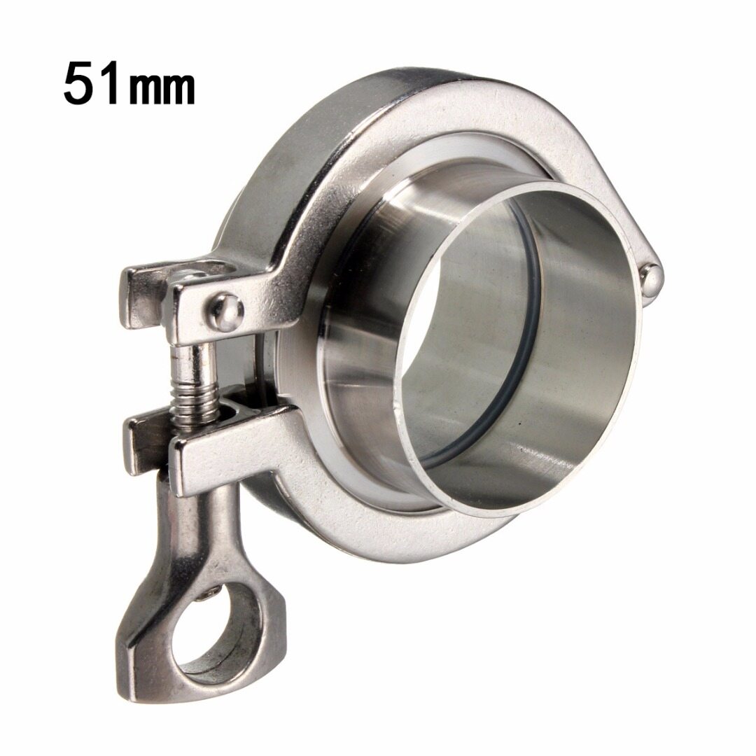 Fit Tube O/D 51mm Tri Clamp 2" Ferrule OD 64mm 304 Stainless Steel Sanitary  90 D OD 51mm Stainless Steel SS304 3 Way Tee Ferrule 2” OD 64mm Fit 2&#