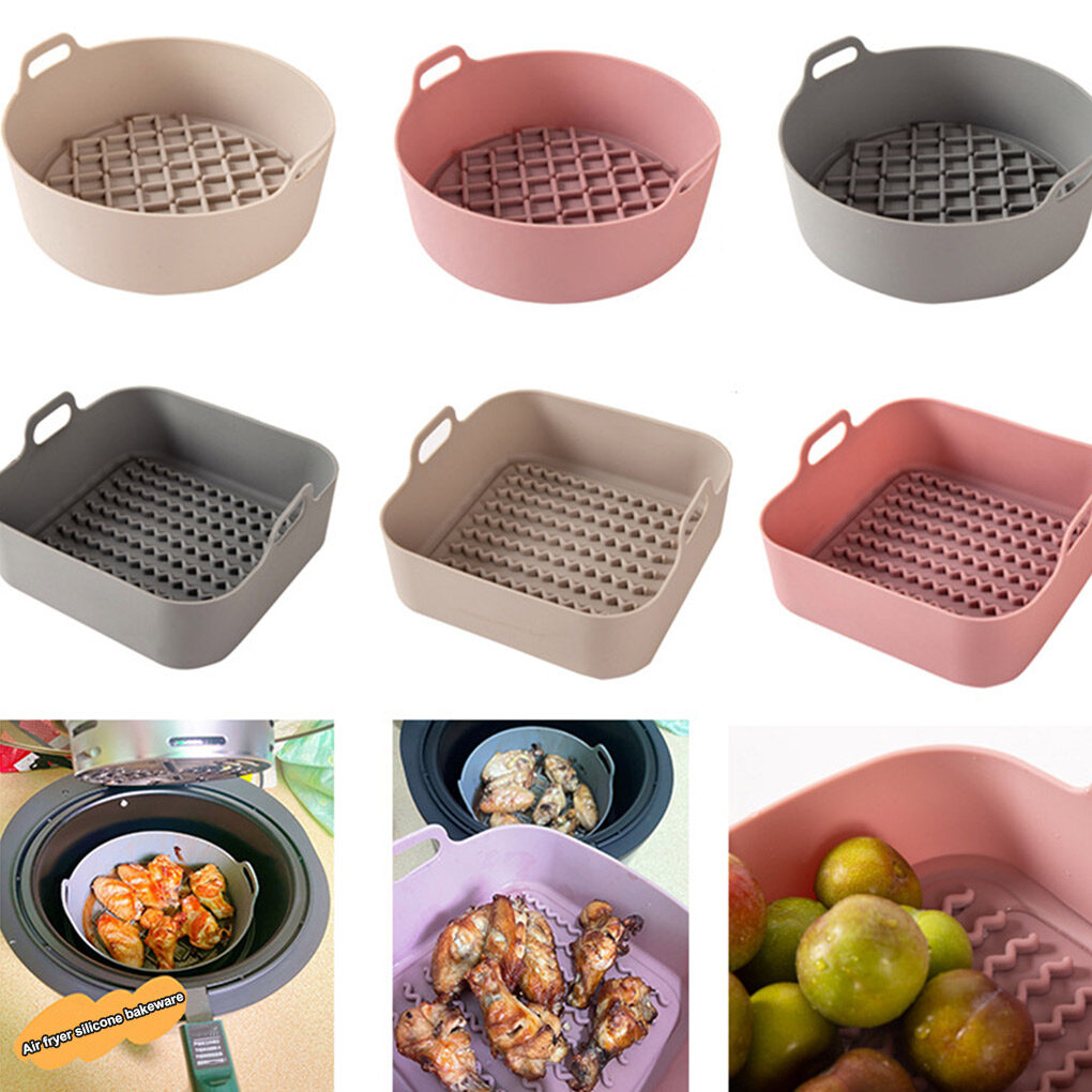 Hiszek Air Fryer Silicone Basket Pot Air Fryer Accessories Air Fryer