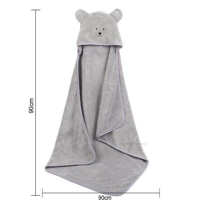 HF Cat Shaped Baby Hooded Bathrobe Soft Infant Newborn Towel Giraffe Towel Blanket Baby Bath Towel Cartoon Patter Towel Hot