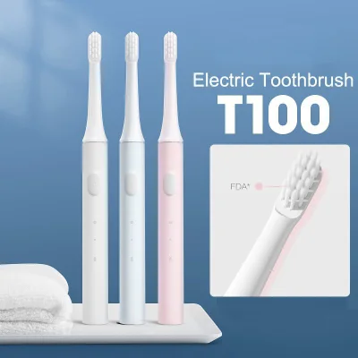 【Ready Stock】 T100 Waterproof IPX7 Electric Sonic Automatic USB Rechargeable Toothbrush Two-speed Cleaning Mode Tooth Brush Children Toothbrush