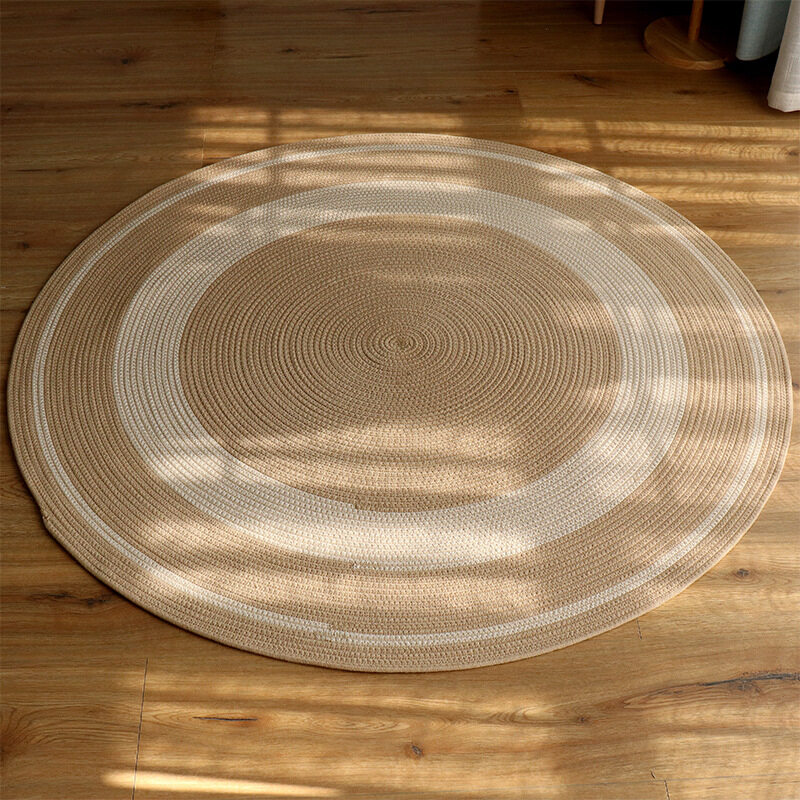 Natural Fabric Straw Mat Round Living Room Carpet, Eco-Friendly 100% ...