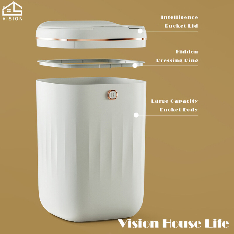 Vision Thùng Rác Tự Động Kiểu Bắc Âu 20L Thùng Rác Cảm Ứng Thông Minh Thùng Rác Thông Minh Không Chạm Thùng Rác Không Tiếp Xúc Phòng Khách Phòng Ngủ Thùng Rác Cảm Biến Tự Động Cảm Biến Thông Minh