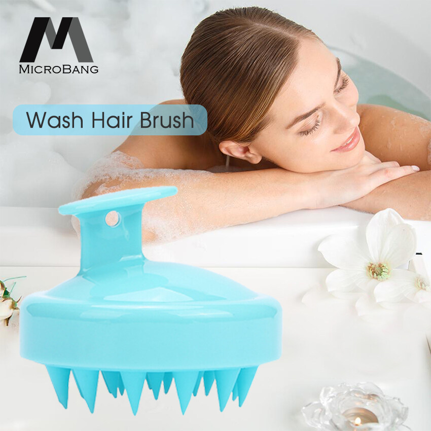 MicroBang Hair Wash Brush Hair Scalp Massage Brush Silicone Head Anti  Dandruff Shampoo Haircare Massager Comb | Lazada